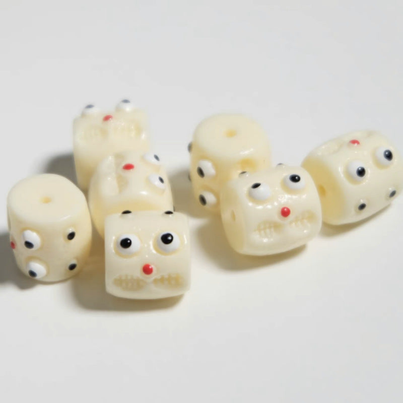 Wholesale 5pcs/pack Color Fun Little Monster Horizontal Hole Barrel Beads